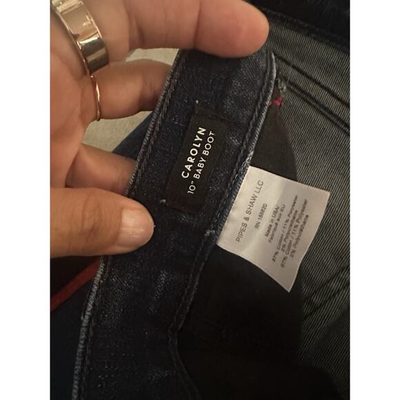 VERONICA BEARD Carolyn 10” Baby Boot Button Fly Jeans Indigo Red Stripe Size 25 - Picture 7 of 9